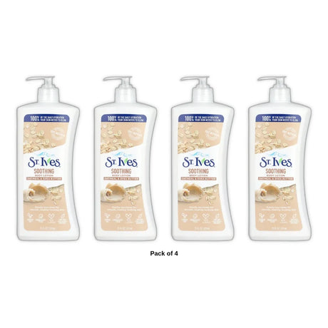 St. Ives Nourish & Soothe Oatmeal & Shea Butter Body Lotion 21 fl oz (Pack of 4)