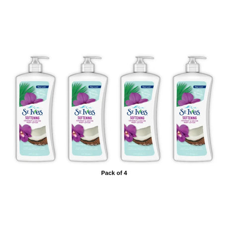 St. Ives Softening Body Lotion Coconut and Orchid 21 oz (Pack of 4)