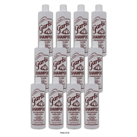 Nutrine Garlic Hair Shampoo for Excessive Hair Loss Scented 16 Oz (Pack of 12)