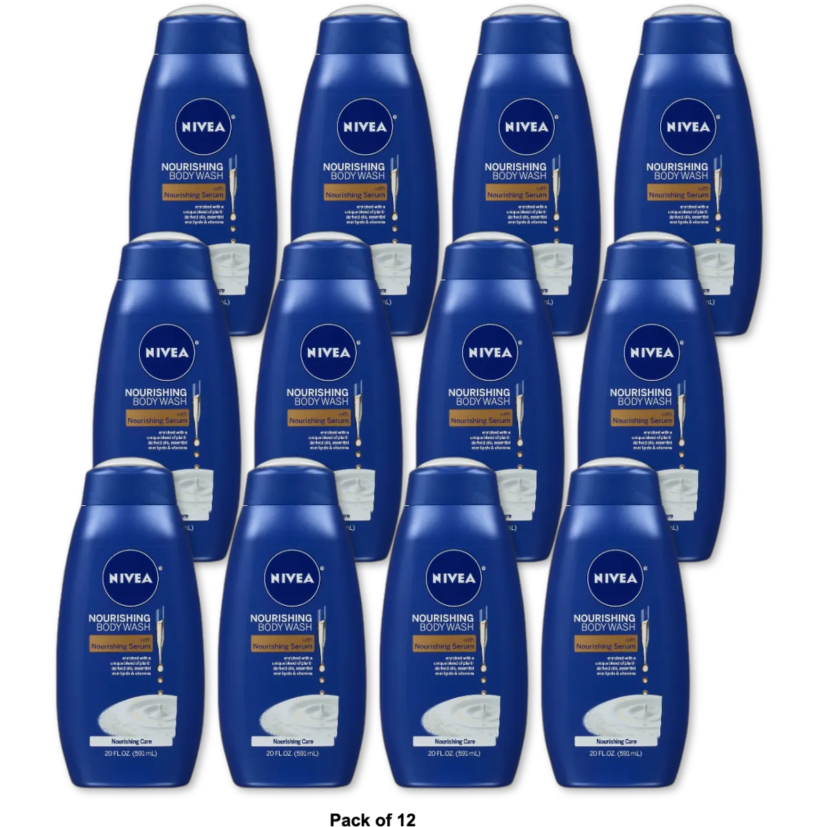 Nivea Nourishing Body Wash with Nourishing Serum 20Oz (Pack of 12)