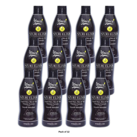 Nzuri Elixir Liquid Hair Vitamin Plus Growth Stimulants 32 oz (Pack of 12)