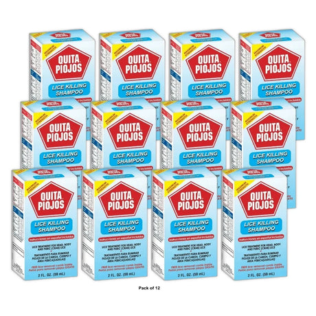 Quita Piojos Head Lice Treatment Lice Shampoo for Kids & Adults 2 fl Oz (Pack of 12)