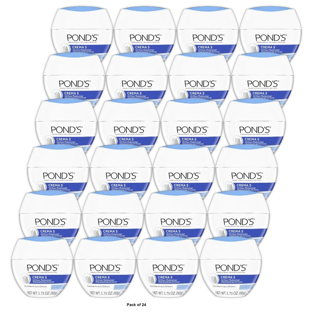 POND’S Crema S Moisturizing Face Cream for Dry to Very Dry Skin – 1.75 oz (Pack of 24)