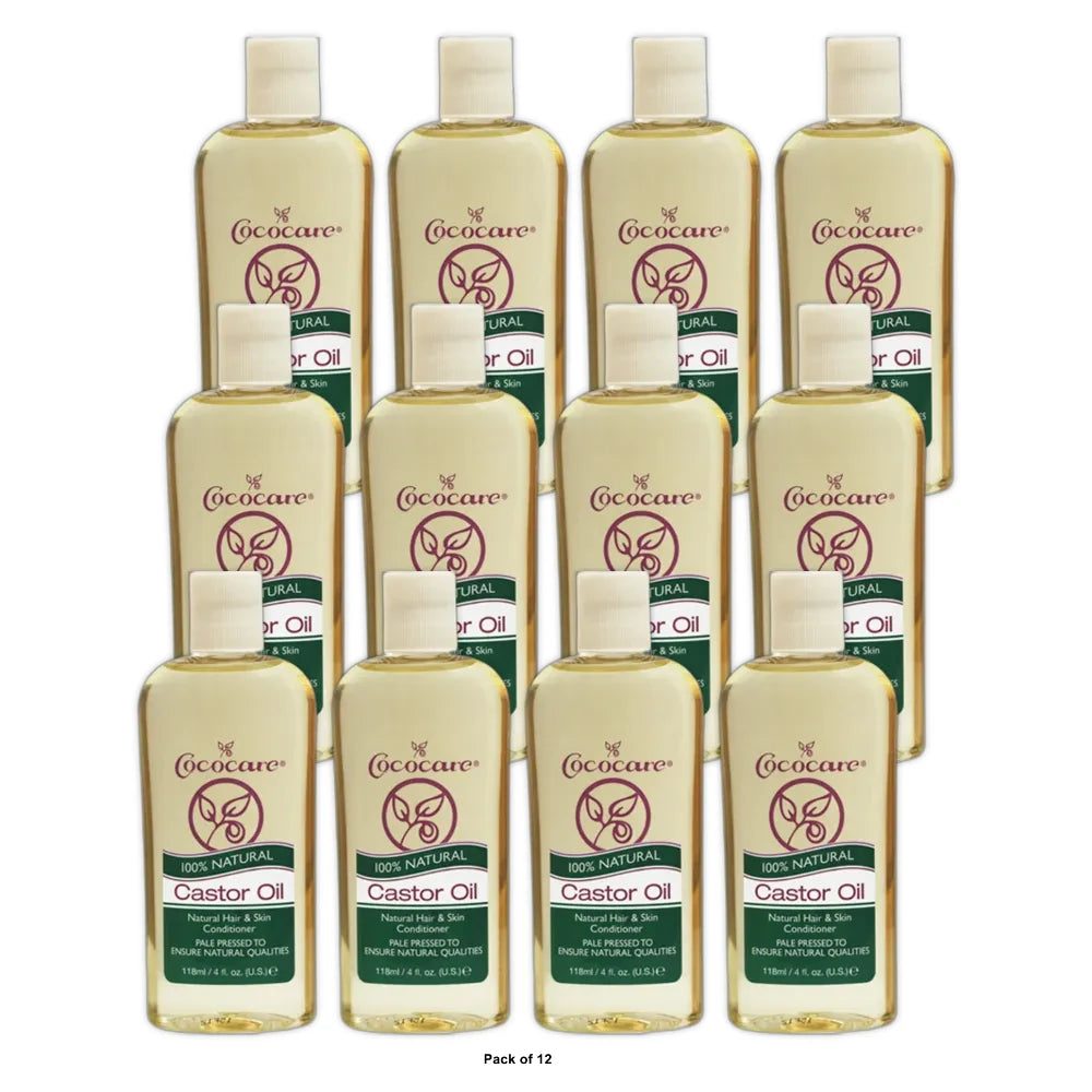 Cococare 100% Castor Oil 4 oz (Pack of 12)