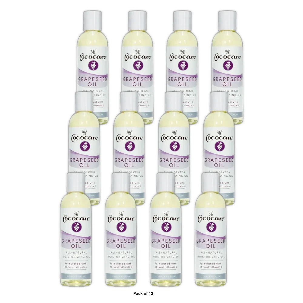 Cococare Natural Grapeseed Oil Infused with Vitamin E 4 Oz (Pack of 12)