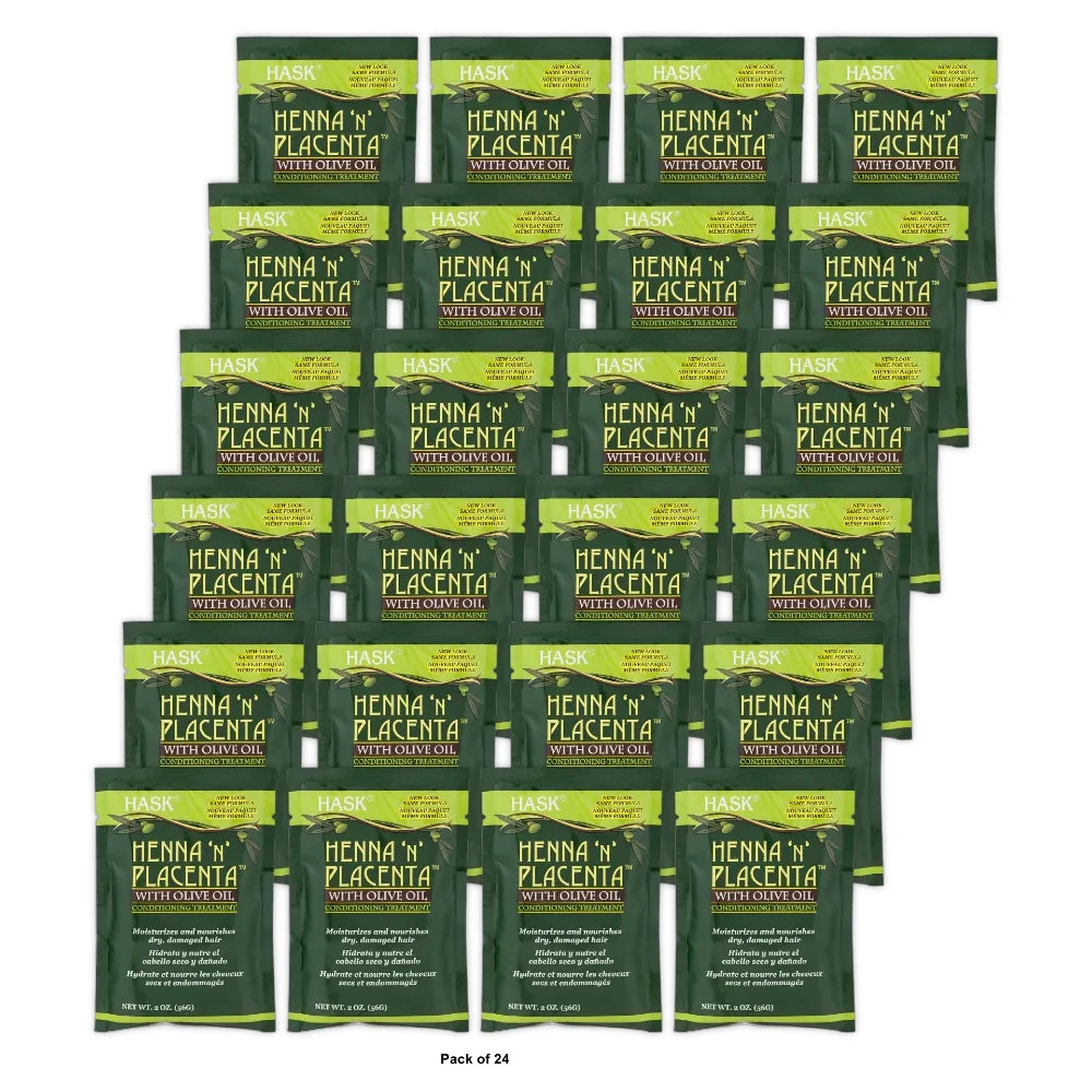 Hask Henna N Placenta Conditioning Treatment With Olive Oil 2.0 OZ (Pack of 24)