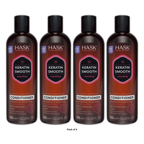 Hask Keratin Protein Smoothing Conditioner, Ounce 12. Oz (Pack of 4)