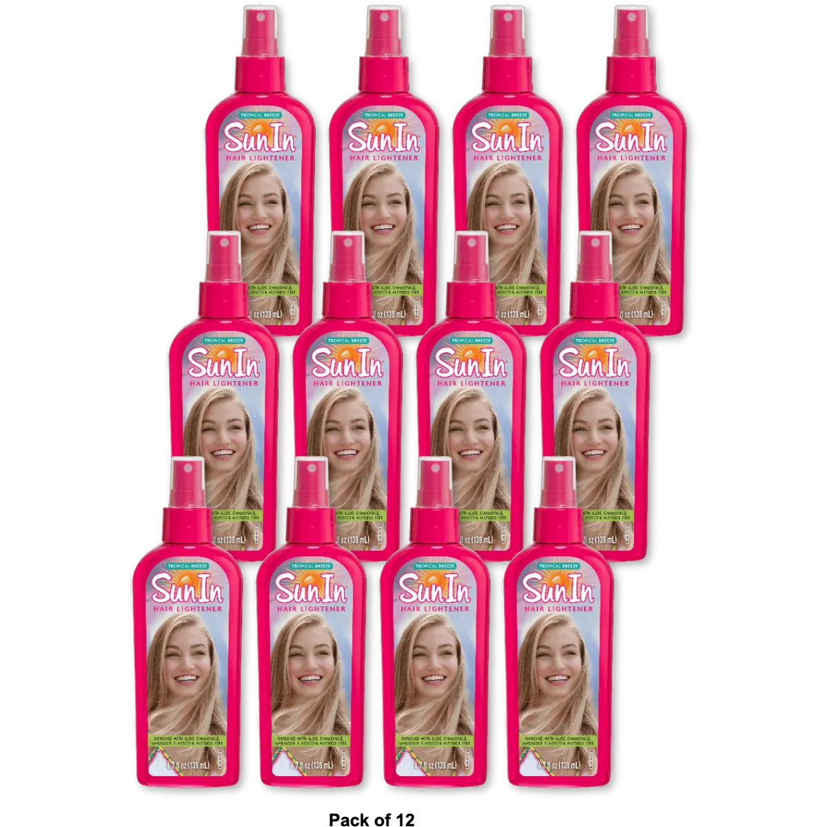 Sun In Hair lightener Spray Tropical Breeze 4.7Oz (Pack of 12)