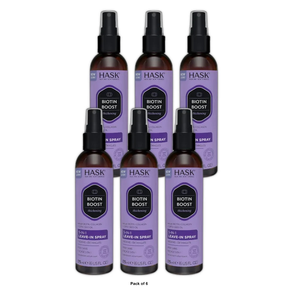 Hask Biotin Boost 5-in-1 Leave-in Spray 6 Oz (Pack of 6)