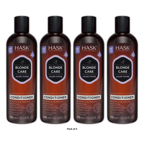 Hask Blonde Care Purple Toning Conditioner 12 fl oz (Pack of 4)