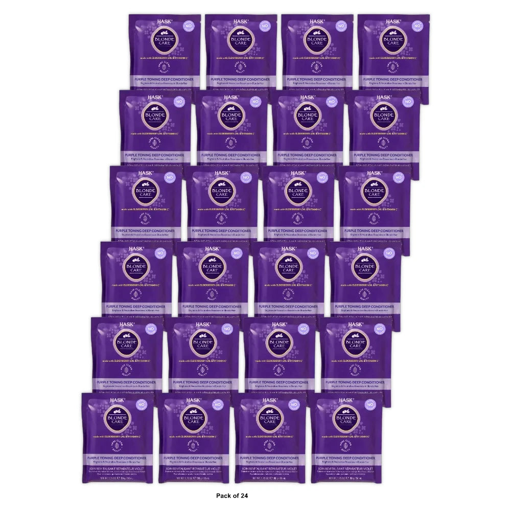 Hask Blonde Care Color Protection Sulfate-Free Purple Toning Deep Conditioner 1.75 Oz (Pack of 24)