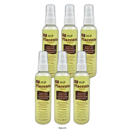 HNP Placenta Original Leave-in Instant Conditioning Treatment - All Hair Types 6 Oz (Pack of 6)