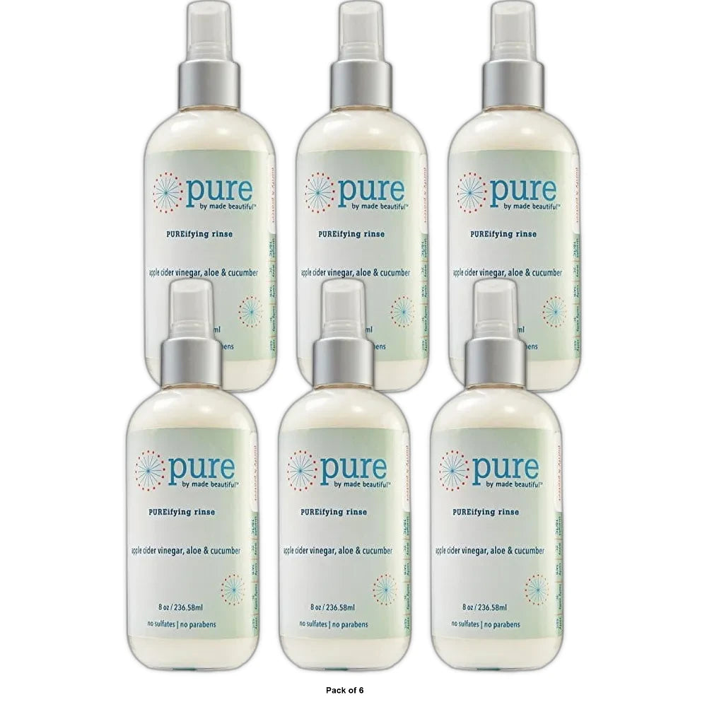 Pure by Made Beautiful Apple Cider Vinegar and Cucumber Pureifying Rinse 8 Oz (Pack of 6)