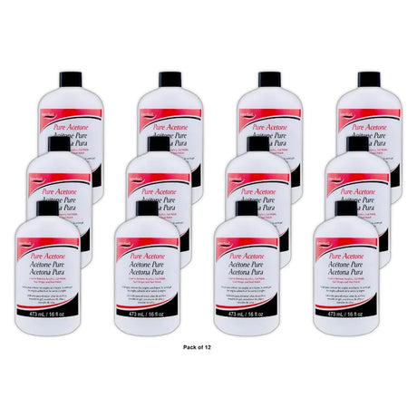 Super Nail Pure Acetone 32 oz (Pack of 12)