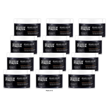 Scotch Porter Shea Butter & Biotin Conditioning Beard Balm – 3 fl oz (Pack of 12)