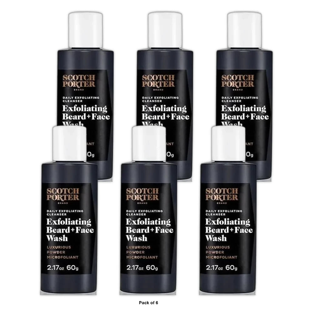 Scotch Porter Exfoliating Beard And Face Cleanser For Men 2.17 Oz (Pack of 6)