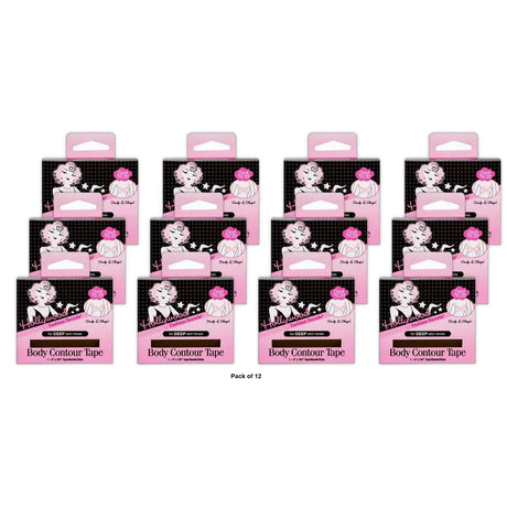 Hollywood Fashion Secrets Body Contour Tape Deep 1 Count 16.4 Feet (Pack of 12)