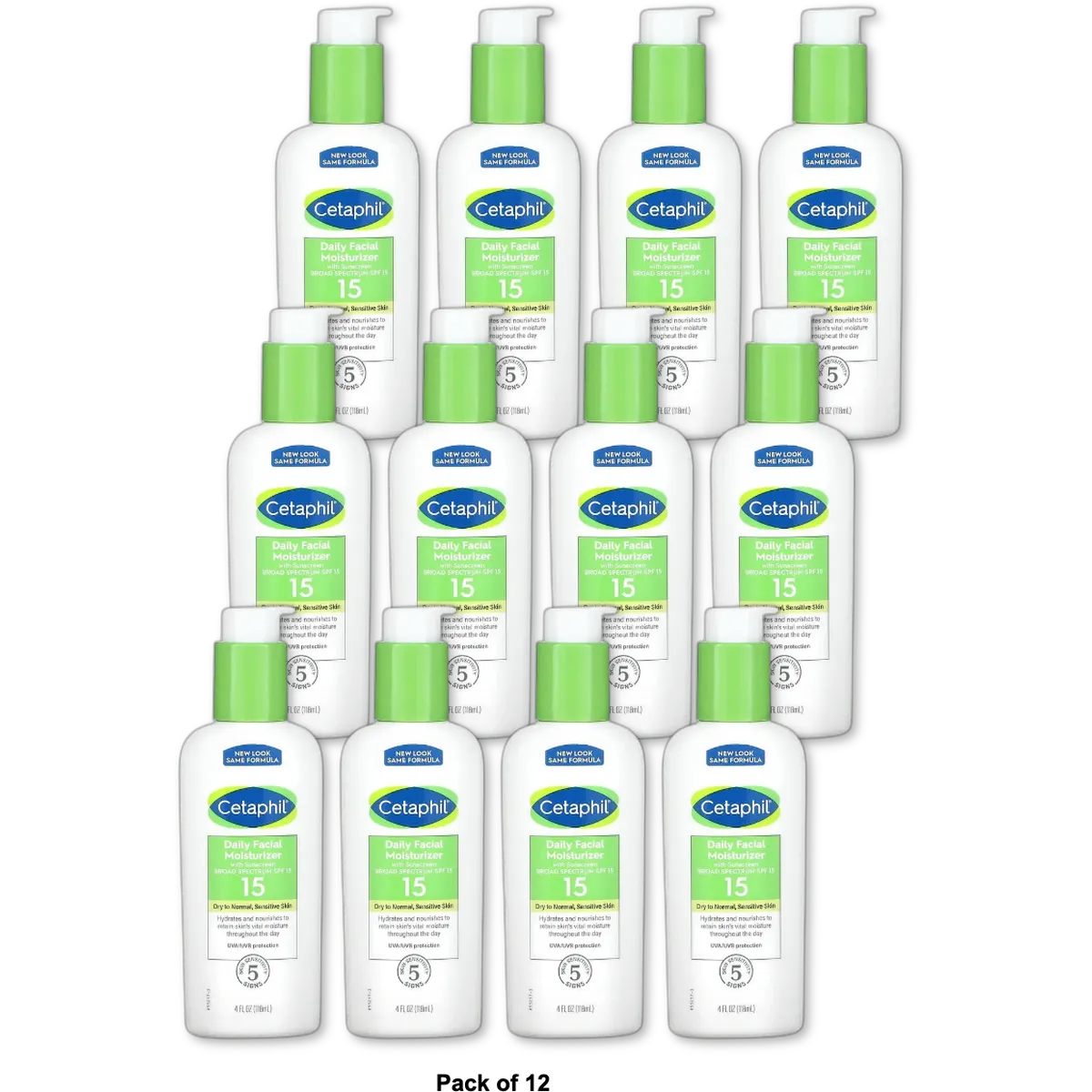 Cetaphil Daily Facial Moisturizer with Broad Spectrum Sunscreen SPF 15 4Oz (Pack of 12)