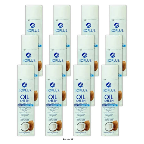 Isoplus Coconut Oil Sheen Light Hair Spray 9 oz. (Pack of 12)