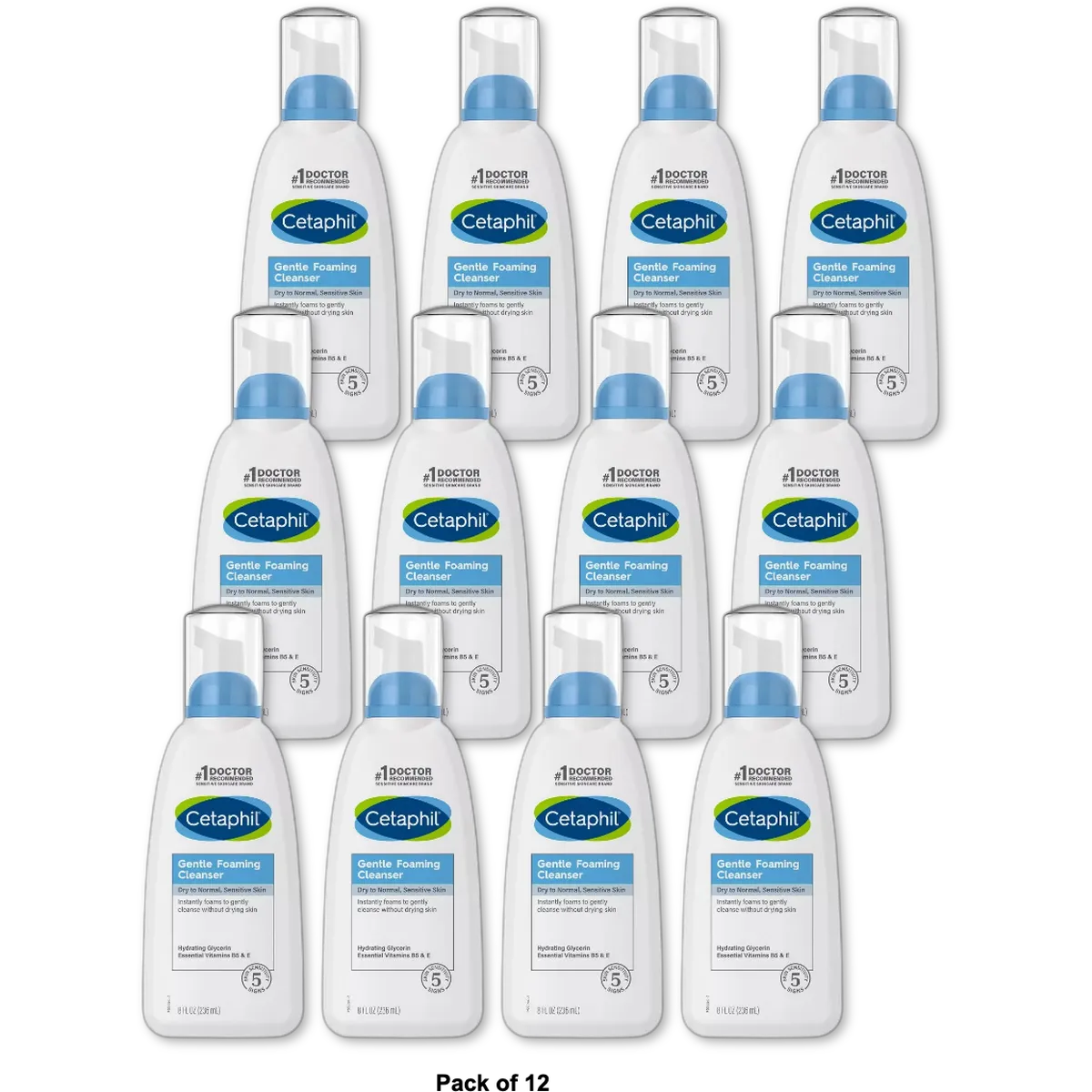 Cetaphil Gentle Foaming Facial Cleanser 8Oz (Pack of 12)