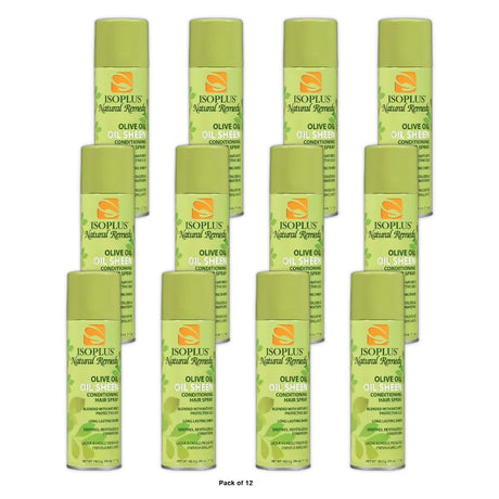 Isoplus Natural Remedy Olive Oil Sheen Hair Spray 7 oz. Unisex (Pack of 12)