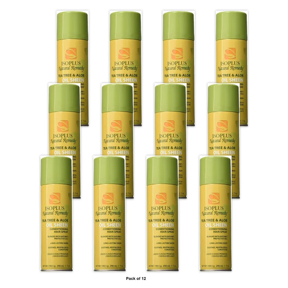 Isoplus Natural Remedy Tea Tree Aloe Oil Sheen Spray 7 oz. (Pack of 12)