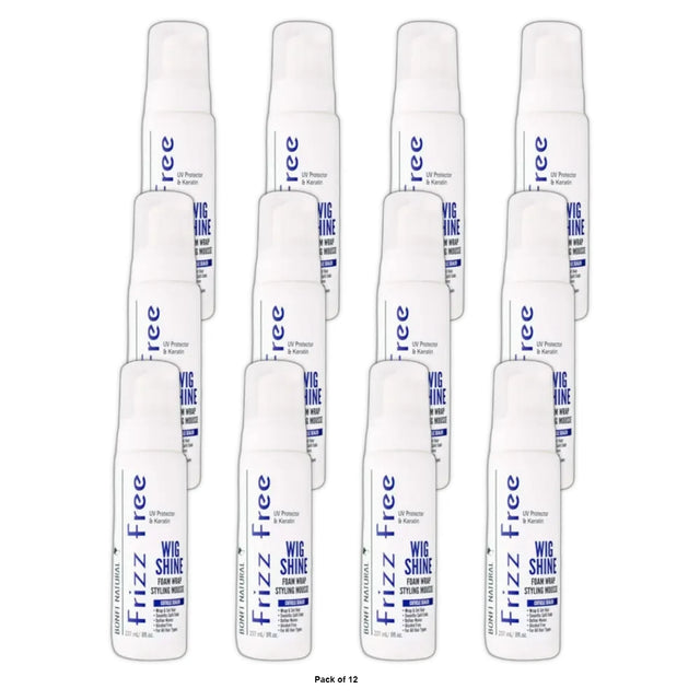BONFI NATURAL - Frizz Free Wig Shine Mousse 8. Oz (Pack of 12)