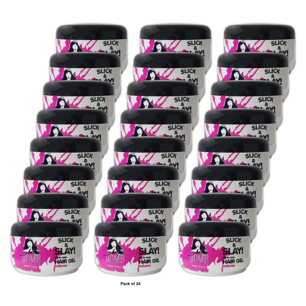 She Is Bomb Collection Slick & Slay All-in-One Hair Gel 16.9 oz (Pack of 24)