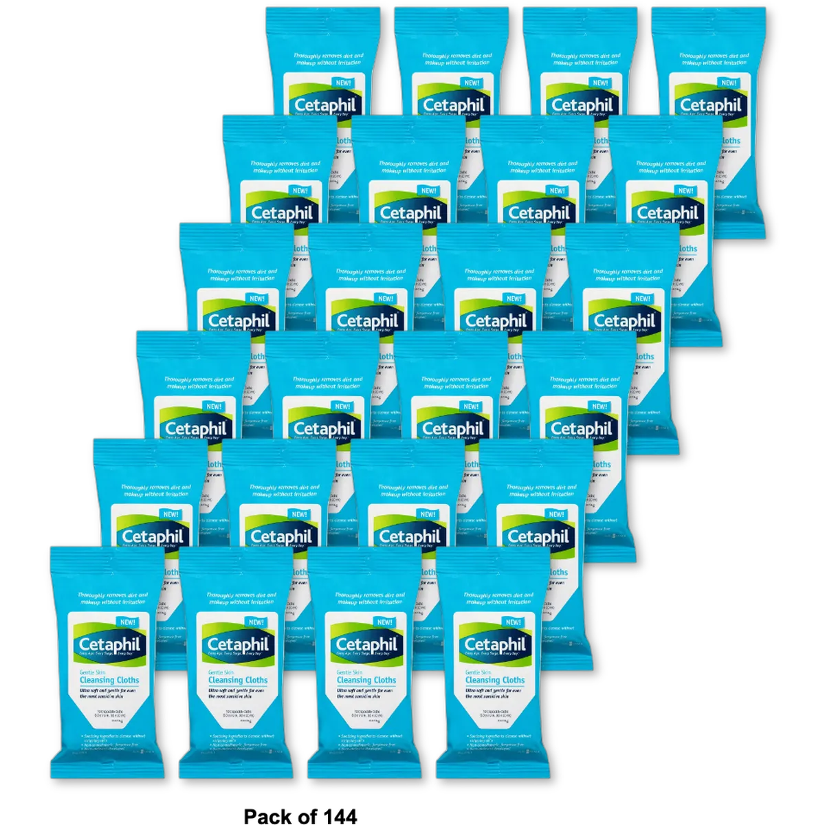 Cetaphil Gentle Skin Cleansing Cloths Sensitive Skin Fragrance Free 9.59oz (Pack of 144)
