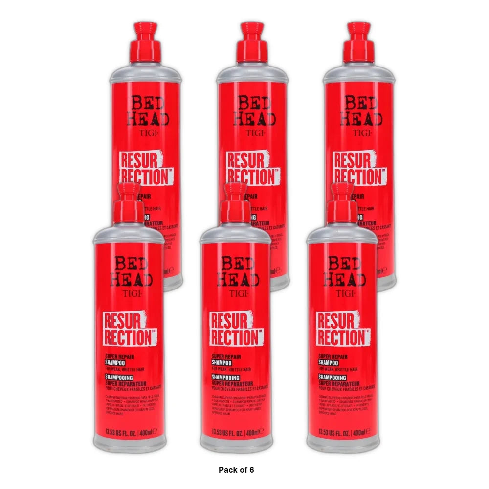 TIGI Bed Head Resurrection Super Repair Shampoo 13.53 oz (Pack of 6)