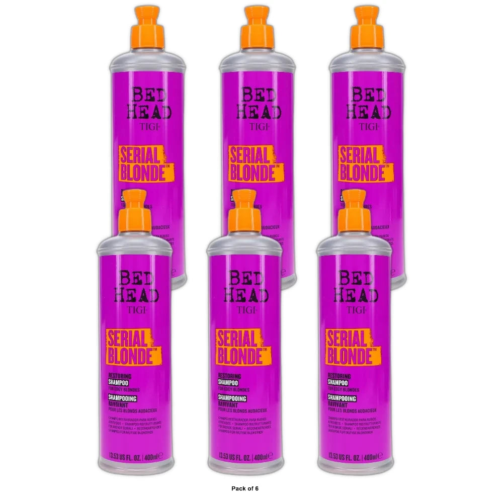 TIGI Bed Head Serial Blonde Restoring Shampoo 13.53 oz (Pack of 6)