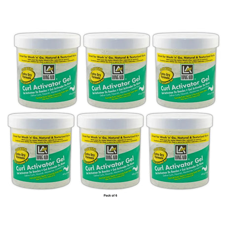 Long Aid Curl Activator Hair Styling Gel Extra Hold 15oz. Moisturizing Unisex (Pack of 6)