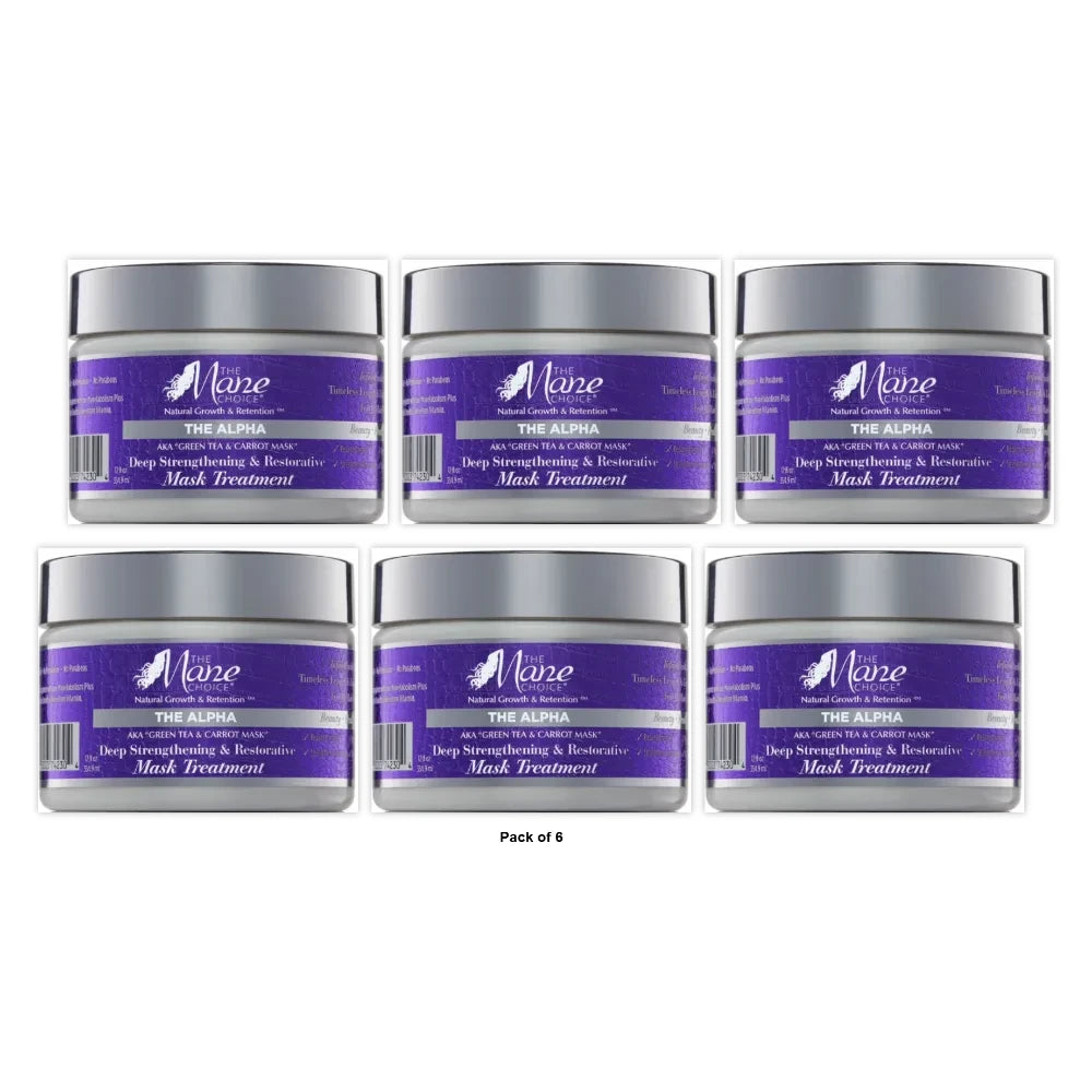 The Mane Choice Deep Strengthening & Restorative Mask Treatment Green Tea & Carr 12 Oz (Pack of 6)