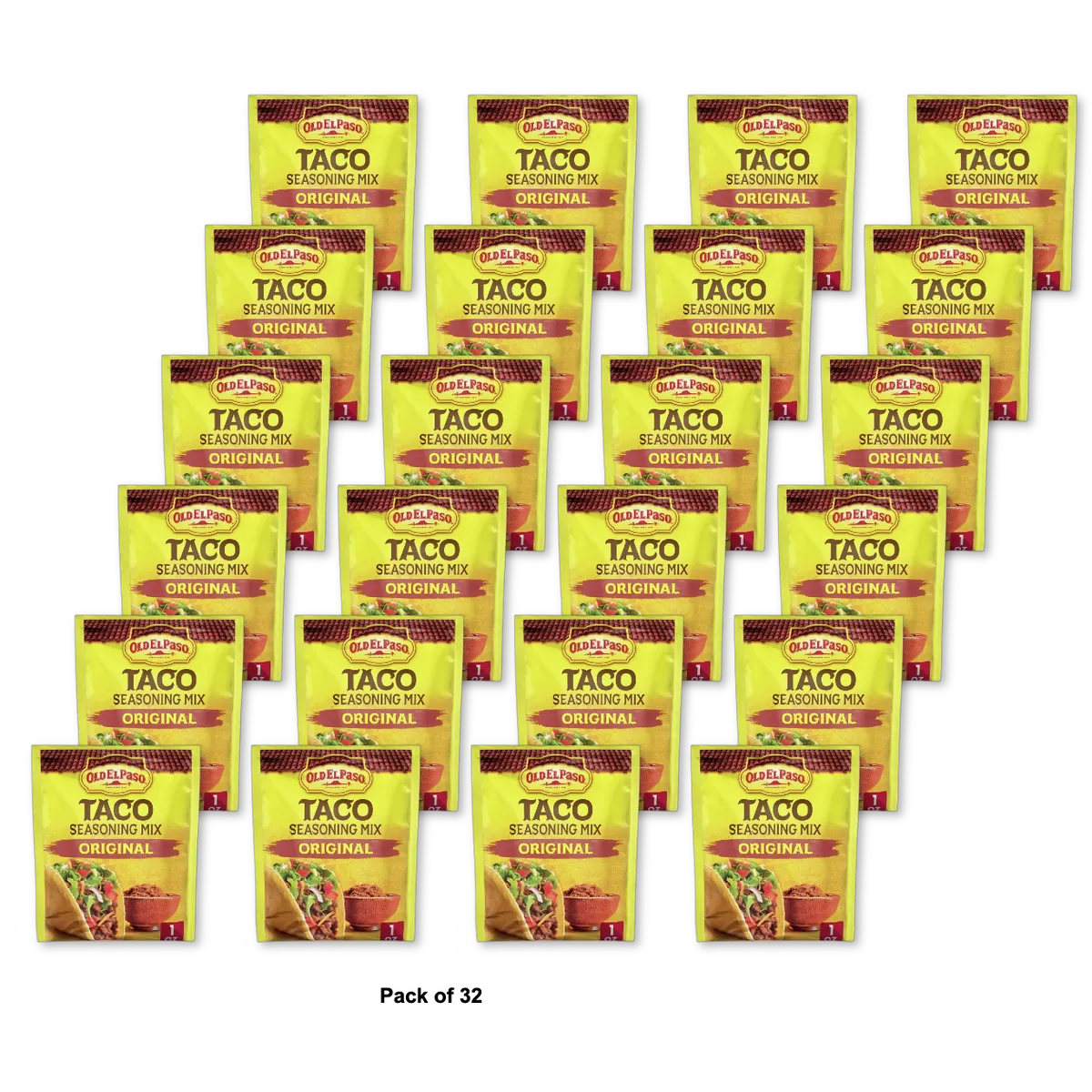 Old El Paso Taco Seasoning Mix Original 1Oz (Pack of 32)