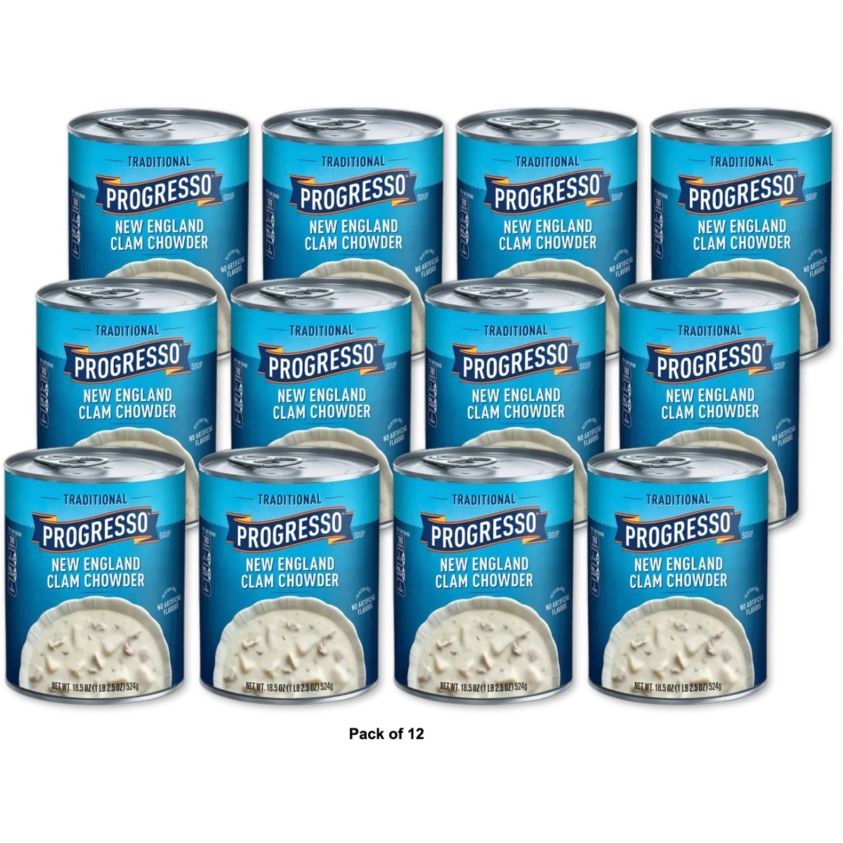 Progresso Gluten Free Traditional New England Clam Chowder 18.5Oz (Pack of 12)