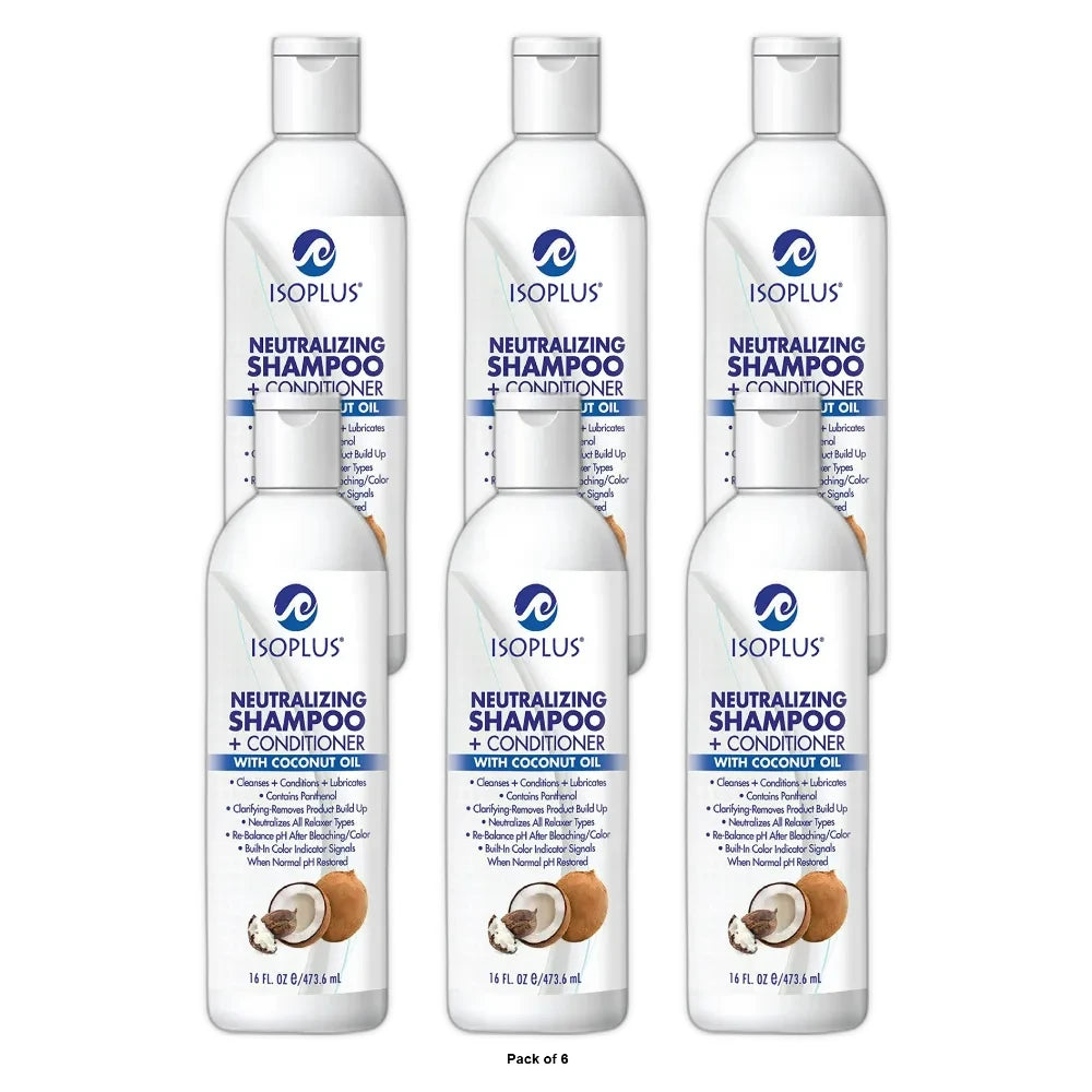 Isoplus Neutralizing Shampoo with Coconut Oil 16 oz. All Hair Types (Pack of 6)