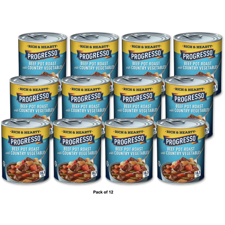Progresso Rich and Hearty Beef Pot Roast with Country Vegetables Soup 18.5Oz (Pack of 12)
