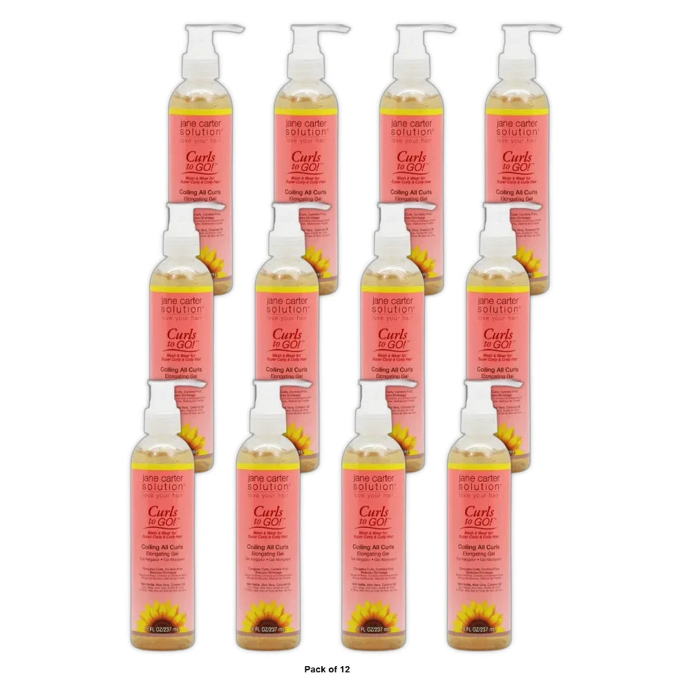 Jane Carter Solution Curls to Go Coiling all Curls Elongating Gel 8oz (Pack of 12)