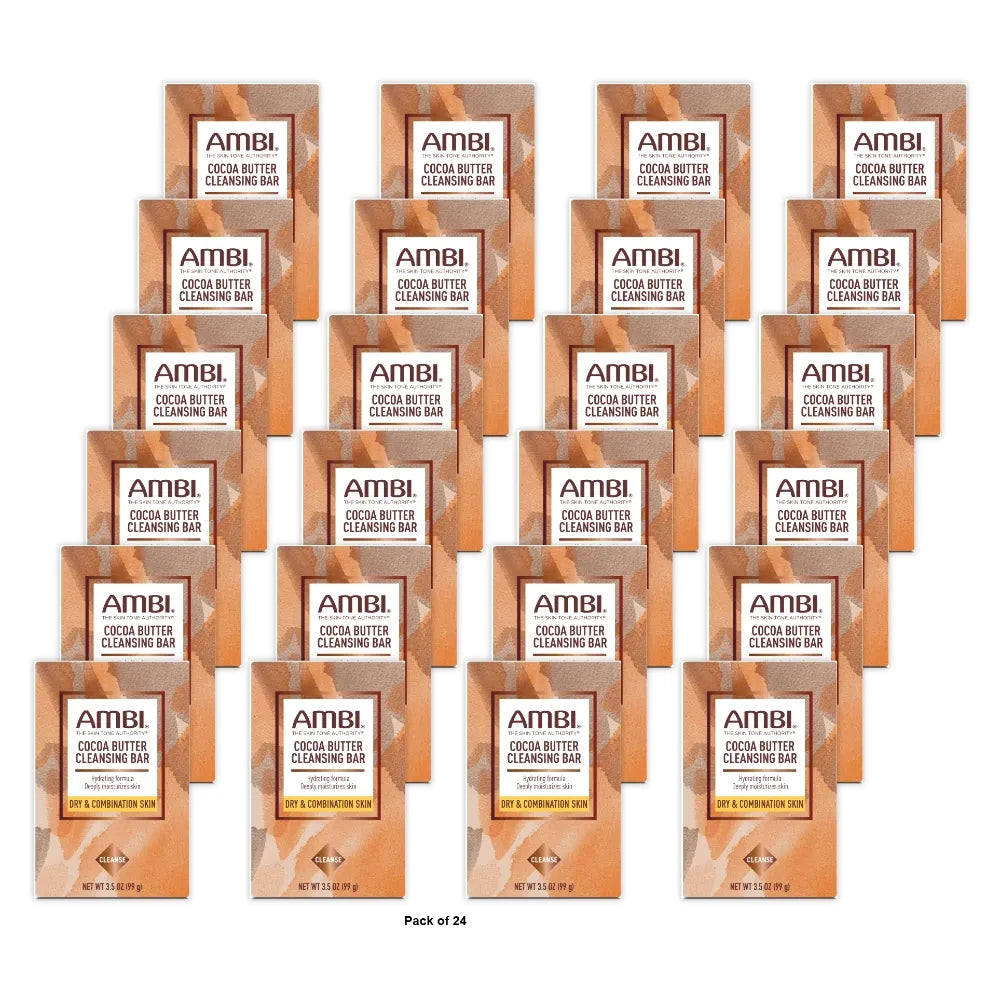 AMBI Cocoa Butter Cleansing Bar Soap - 3.5oz (Pack of 24)