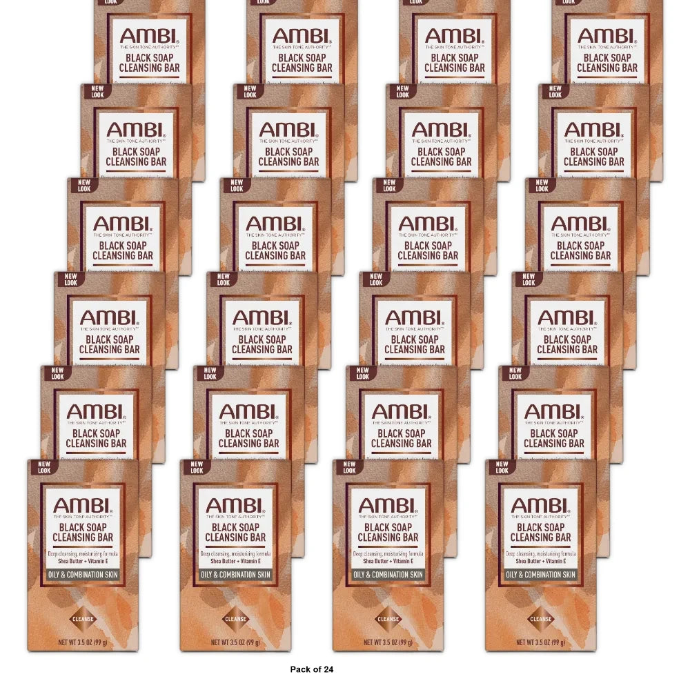 AMBI Black Soap with Shea Butter Bar 3.5 oz (Pack of 24)