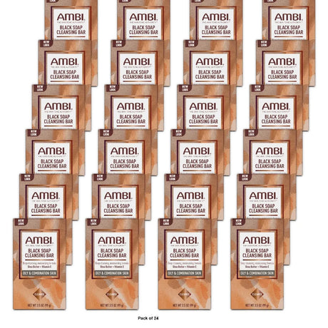 AMBI Black Soap with Shea Butter Bar 3.5 oz (Pack of 24)