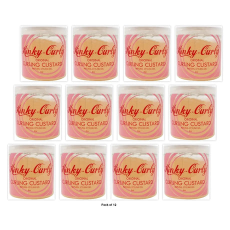 Kinky-Curly Original Curling Custard Natural Styling Gel (Size : 8 oz) (Pack of 12)