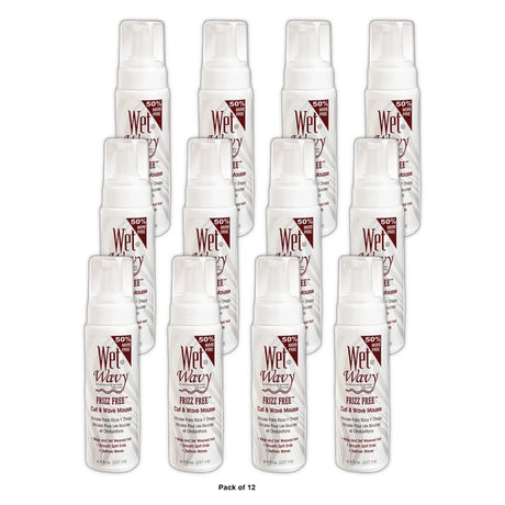 Wet N Wavy Frizz Free Curl Wave Mousse - 8 oz (Pack of 12)