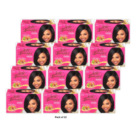 Soft & Beautiful Regular No-Lye Conditioning Relaxer Kit - Relaxed Hair. Coconut (Pack of 12)