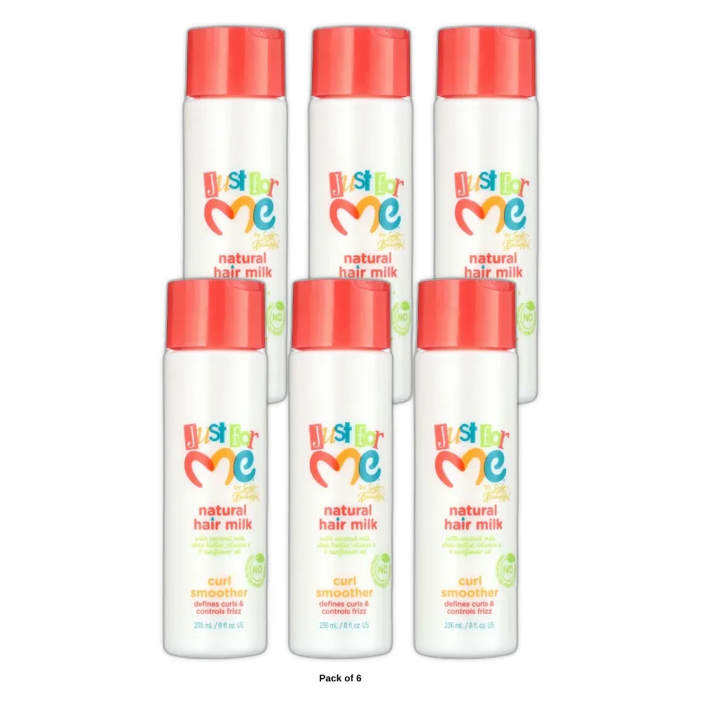 Just For Me By Soft & Beautiful Natural Hair Milk Curl Lotion, 8 fl oz, Tames Curly, Frizzy Hair (Pack of 6)