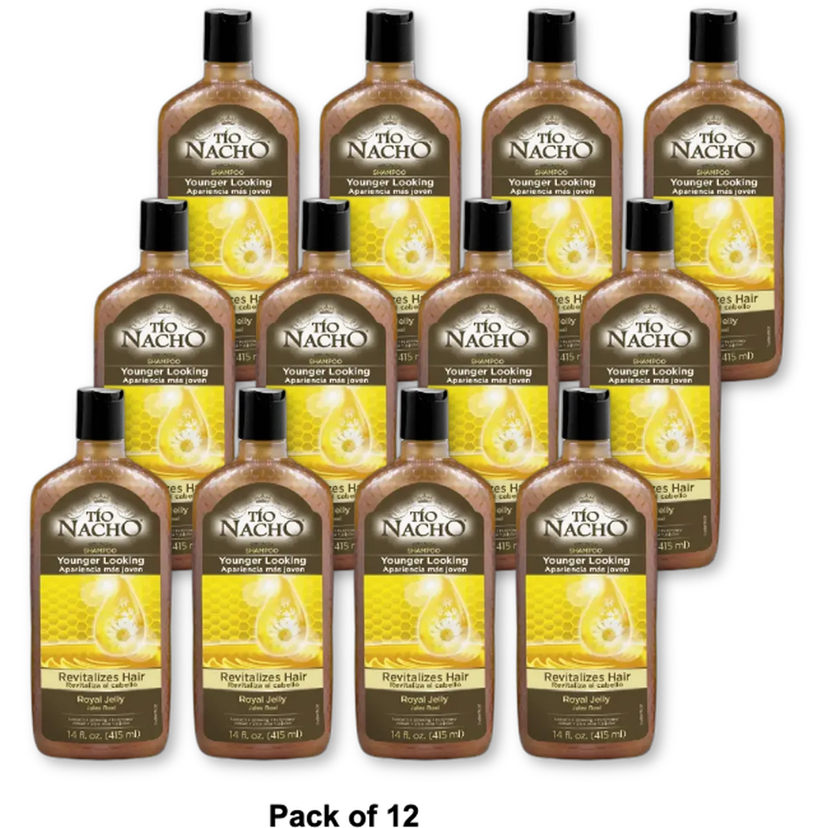 Tio Nacho Younger Looking Shampoo Revitalizes Hair With Royal Jelly 14Oz (Pack of 12)