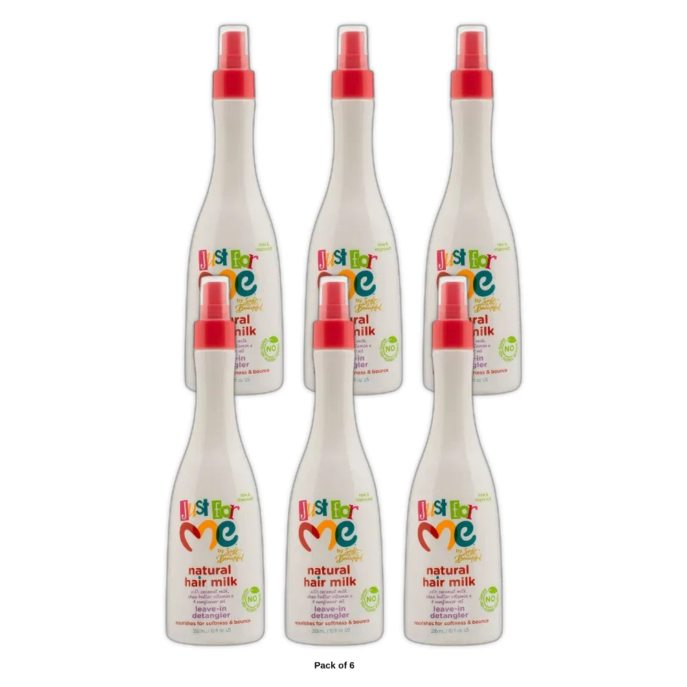 Just For Me Natural Hair Milk Moisturizing Hair Spray 10 fl oz for Kids Unisex (Pack of 6)