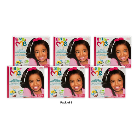 Just for Me Children s Super No-Lye Conditioning Creme Relaxer Kit 11 pc Box (Pack of 6)