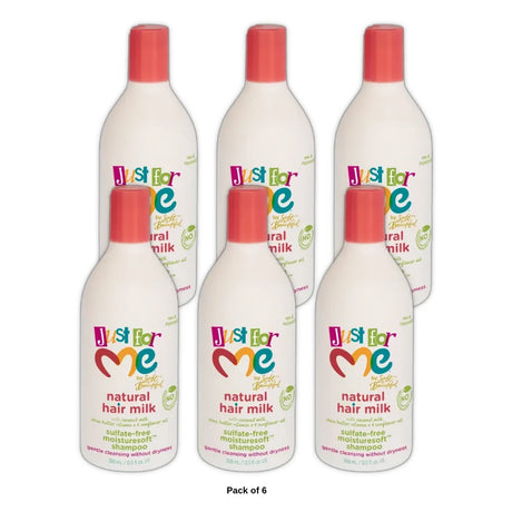 Just for Me Natural Hair Milk Sulfate-Free Shampoo 13.5 fl. oz. Bottle Moisturizing(Pack of 6)