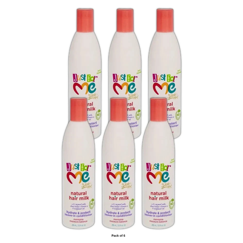 Just for Me Natural Hair Milk Oil Hydrate & Protect Leave-In Conditioner 10 Oz (Pack of 6)